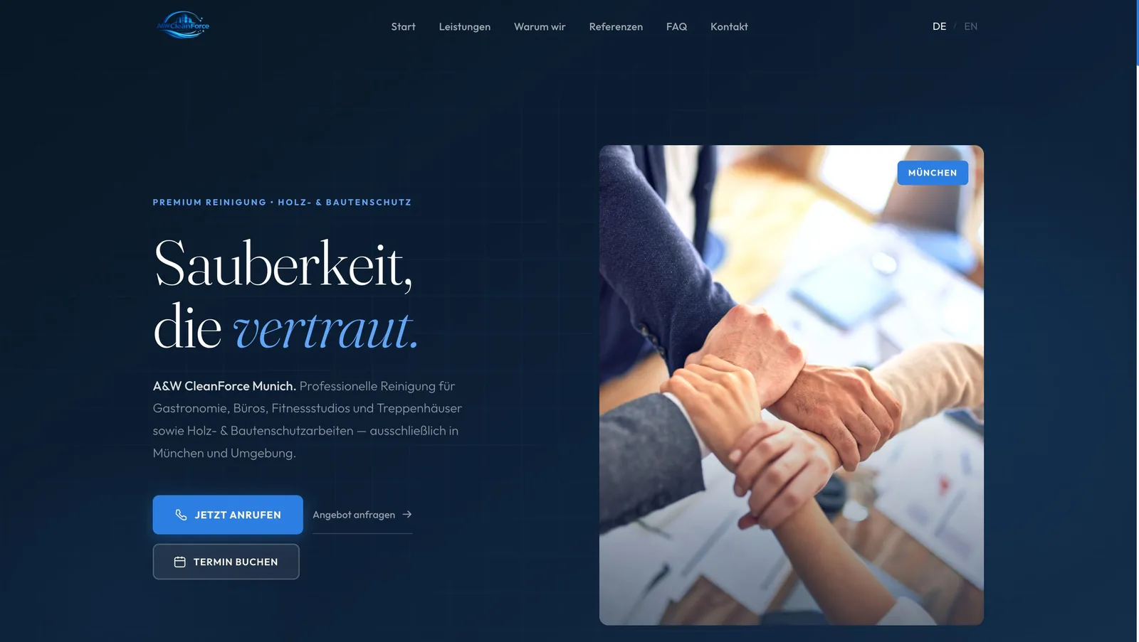 Website von A&W Cleanforce