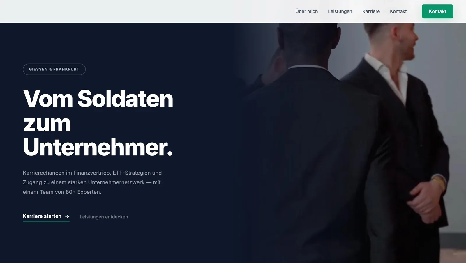 Karriere-Website für den Finanzvertrieb